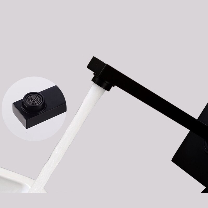 Luxe Zwarte Badkamer Kraan In Muur Wastafel Kraan Wastafel Sink Tap Wall Mounted Koperen Mengkraan Bad Wastafel Kraan Met emb