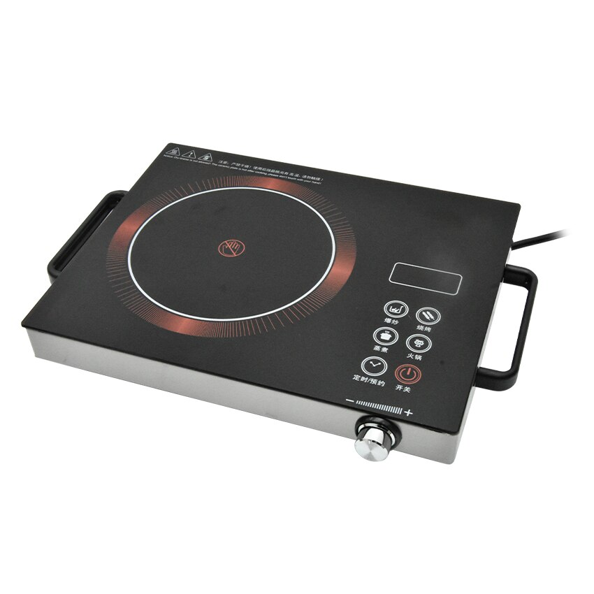 2200W Touch Control Waterproof Mini Electric Ceramic Stove Induction Cooker Microcrystalline Panel No Radiation Cooktop 220V: Light Grey