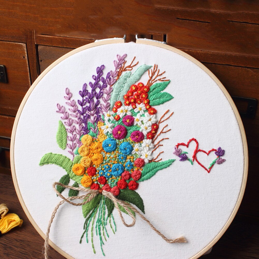 Voksen broderi sæt kone broderi klud tråd tegninger blomster mønster: 1
