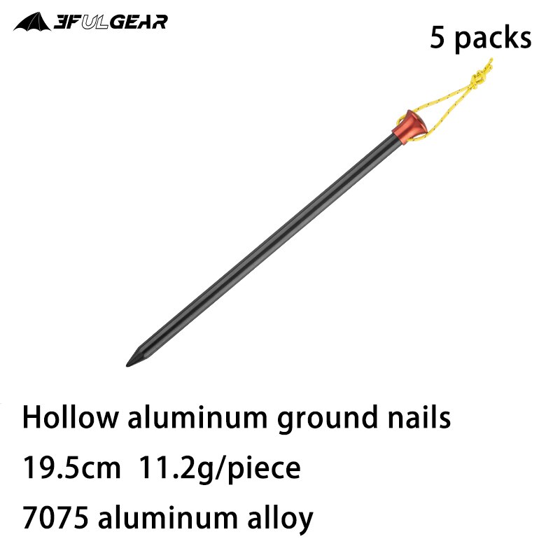 3f ul redskap 15.5 cm pinnar aluminiumspik spik för camping tält rep ultralätt tälttillbehör 5 st utrustning utomhusresor: A 19.5cm 5 stycken