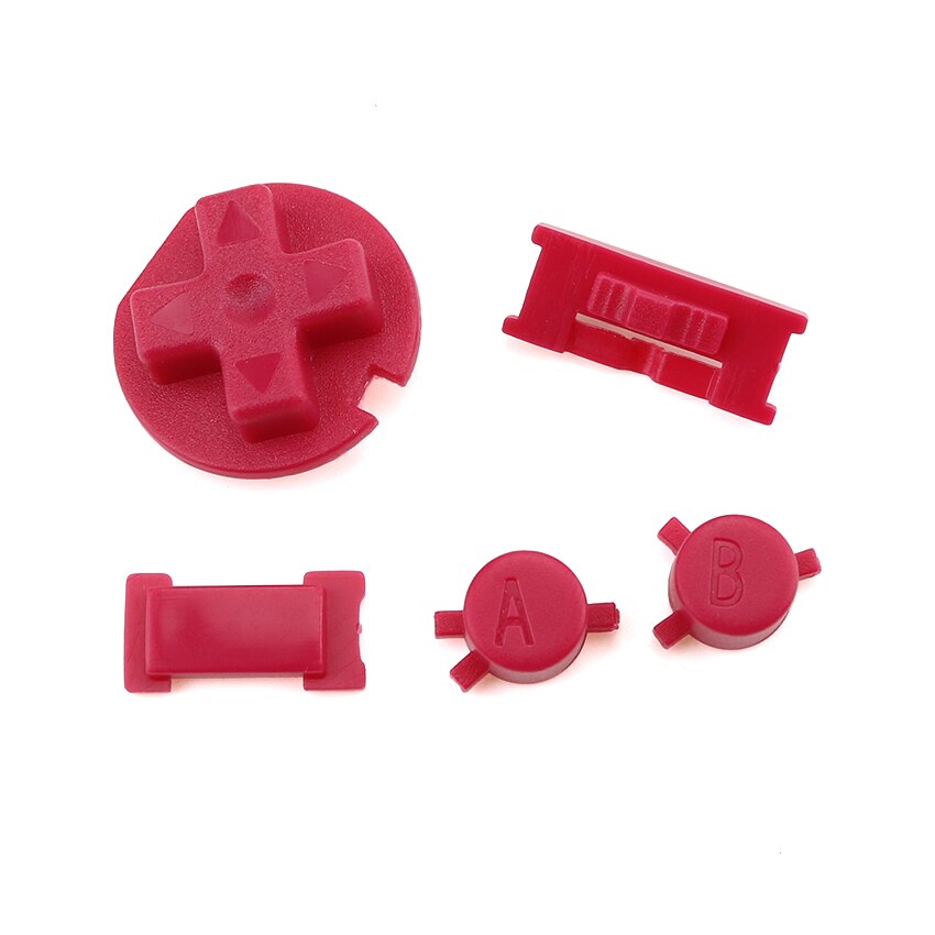 JCD 1 Set Plastic Power ON OFF Buttons Keypads for Gameboy Color GBC Colorful Buttons Set for GBC D Pads A B Buttons Replacement: D Red