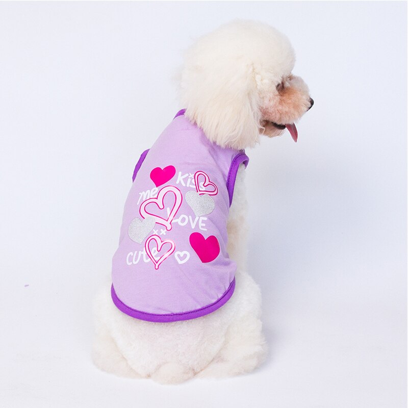 Love Heart pattern Dog Vest Cute Dog clothes for Small Dogs Cats puppy T-shirt Pet clothing for Cats york dog clothes