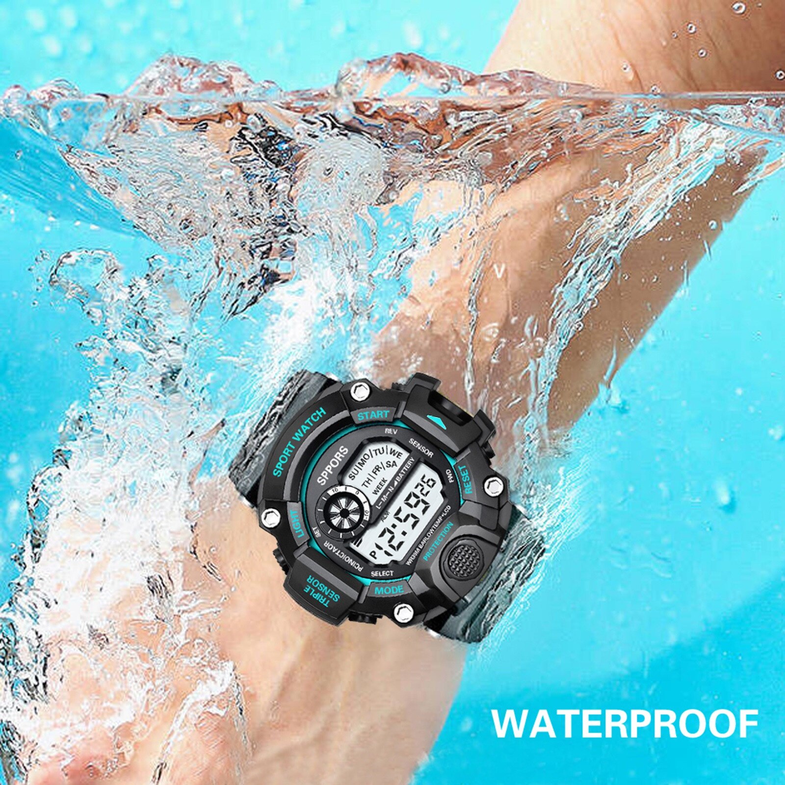 Waterproof Watch For Men Alarm Clock Hourly Reminder Luminous Date Display Montre Homme Dial Leisure Wristwatch Ladies Girls#3