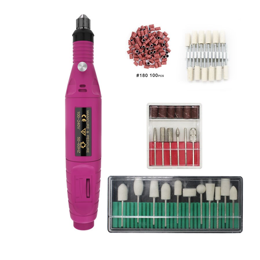 Cccist flere elektriske bore negle bits manicure og pedicure bore negle udstyr cutters til manicure maskine: 58 lyserøde