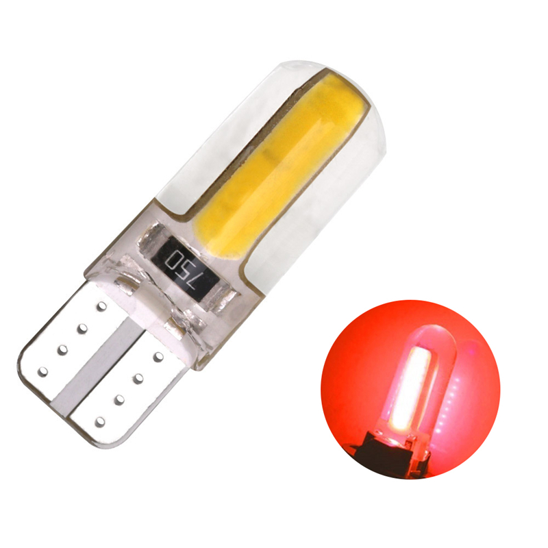 1PCS T10 Super Bright Silica Gel COB LED Bulbs Silicone Shell Auto Wedge Parking Lights Turn Side Lamps Signal Lights Car lights: Red