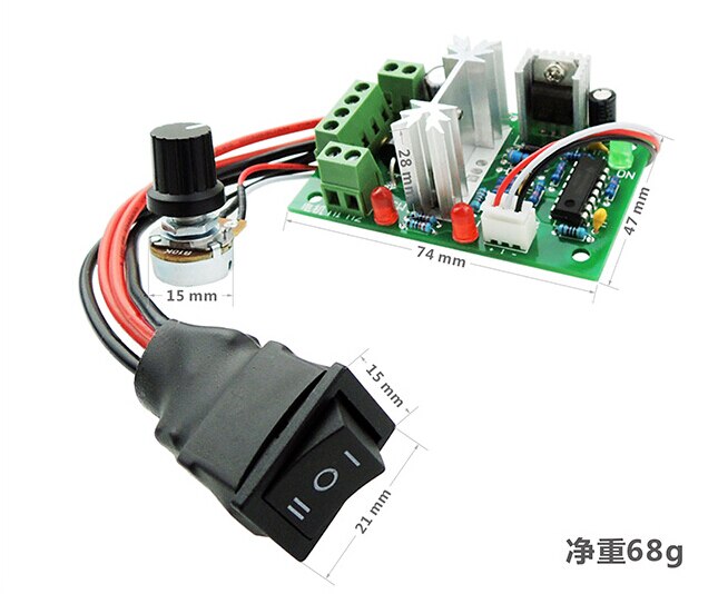 CCM6N PWM DC motor speed sensor / 6V12V24V30V DC reversing controller / 6A PLC control speed governor