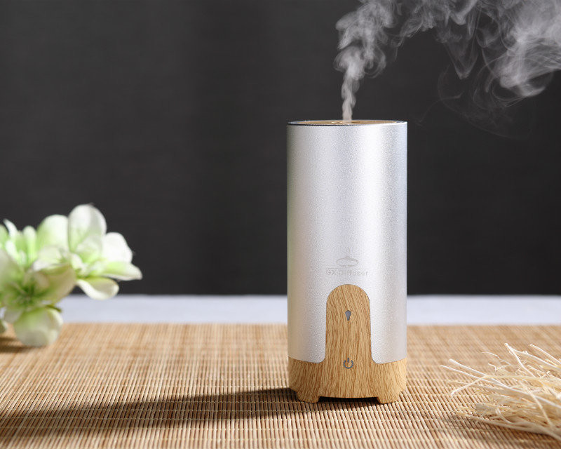 GX.Diffuser Portable Car USB Ultrasonic Humidifier Essential Oil Diffuser Aroma Diffuser Air Purifier Aromatherapy Mist Maker: Silver