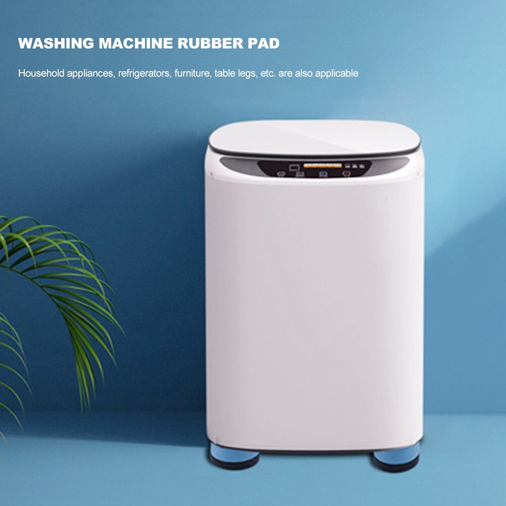 4pcs/set Washing Machine Heighten Foot Pad Moistureproof Anti-slip Bathroom Household Roller Refrigerator Feet Mat Base Cushion