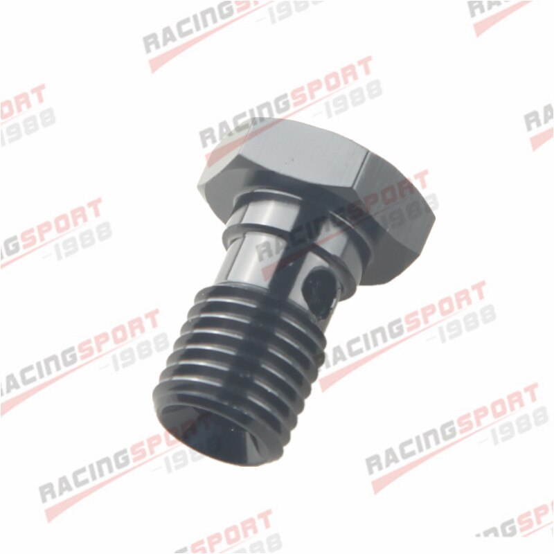 M12 x 1.5 Aluminum Banjo Bolt Thread Metric Brake Adapter Black