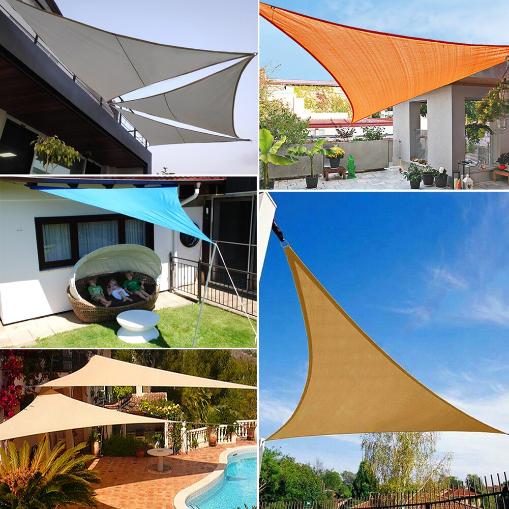 Triangle Sun Shade Sail Patio Deck Beach Garden Yard Outdoor Canopy Cover UV Block for Patio Garden Outdoor Activities 3 x 3 m