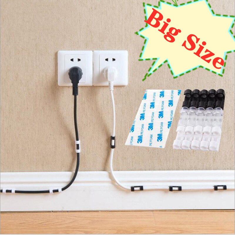 5Pcs Finisher Draad Klem Draad Organisator Kabel Clip Gesp Clips Ties Fixer Fastener Houder Data Telefoonlijn Usb Winder
