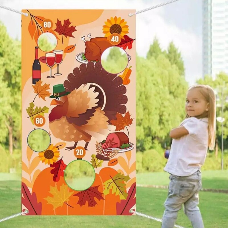 Thanksgiving-dekorations-wurf- und fangspiel mit flaggen, spielzeug-gartenspiel für die ganze familie, spielset 87hd