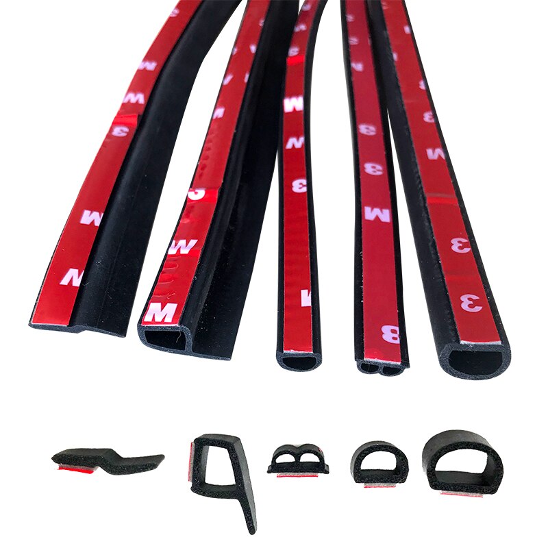 2meters Big D Type Adhesive Car Rubber Seal Sound Insulation Car Door Sealing Strip Weatherstrip Edge Trim Noise Insulation