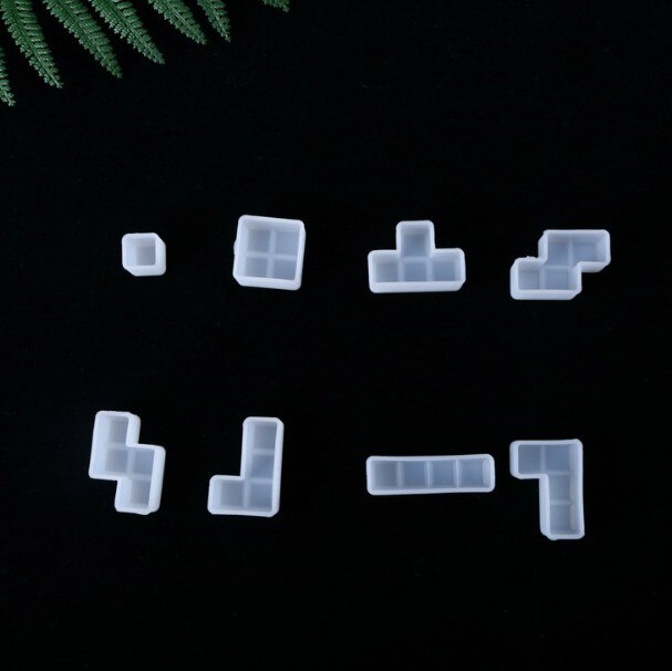 Russische Tetris Siliconen Mallen Diy Handwerk Hars Gieten Mallen Voor Home Decor Game Play Uv Epoxy Hars Lade Coaster Mold kit: 2