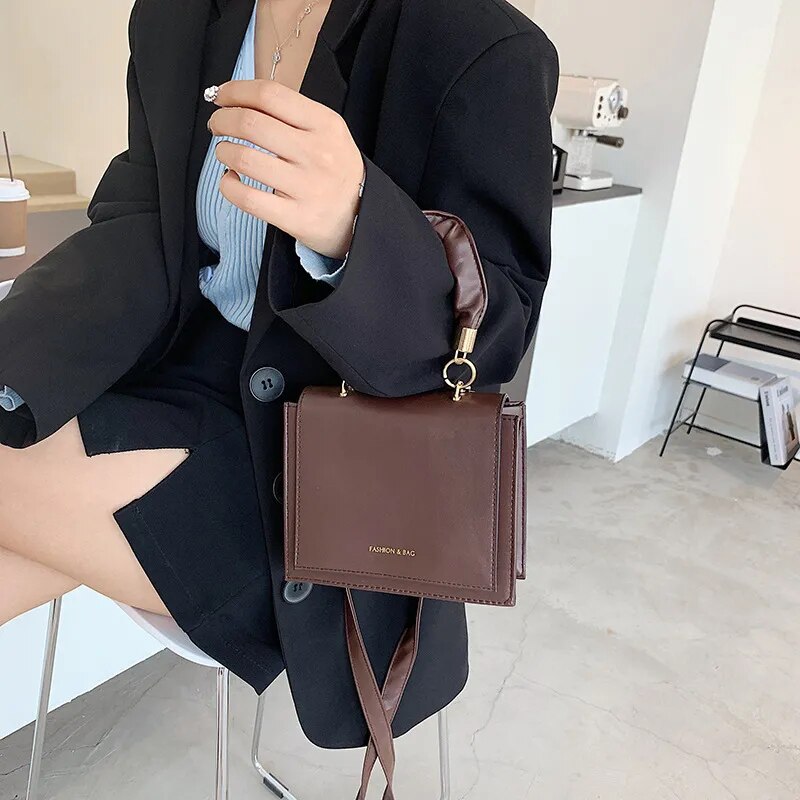 Lhxcy Clamshell Pu Lederen Crossbody Tassen Hoge Capaciteit Keten Rits Gesp Schoudertassen Mode Zachte Tas