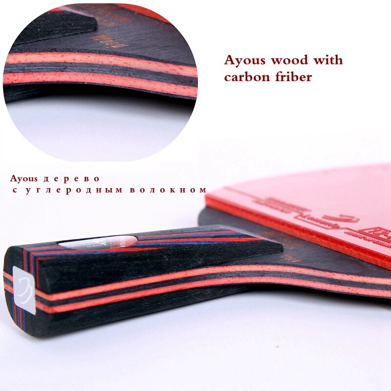 Lemuria Hybrid Wood 9.8 Brand Table tennis racket double face Pimples-in blue rubber Ping Pong Racket tenis de mesa