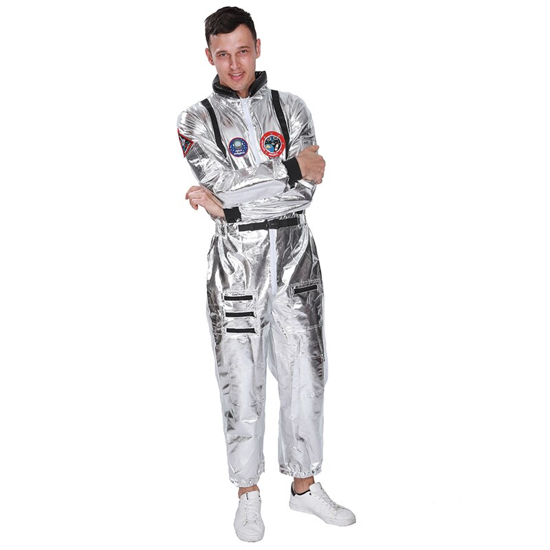 Eraspooky Plus size Astronaut Kostuum mannen ruimtevaarder Halloween kostuum voor volwassen Een stuk cosplay Alien Carnaval Party Outfit