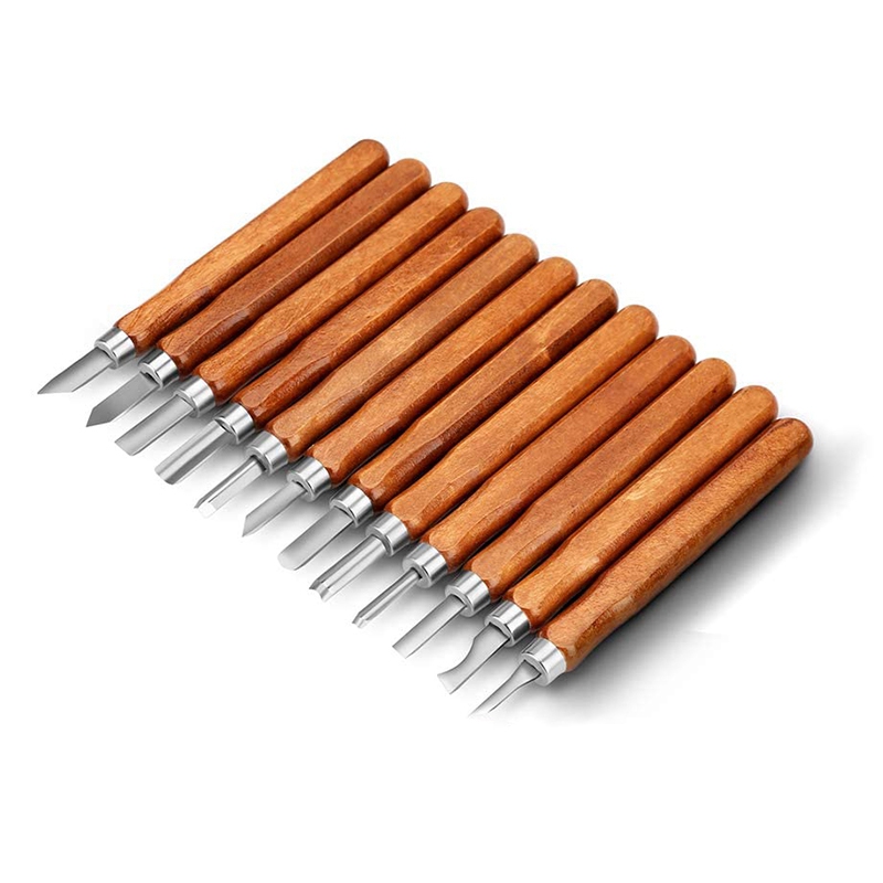 12 Piece Set SK2 Art Wood Carving Knife Rubber Stamp Carving Knife Set: Default Title