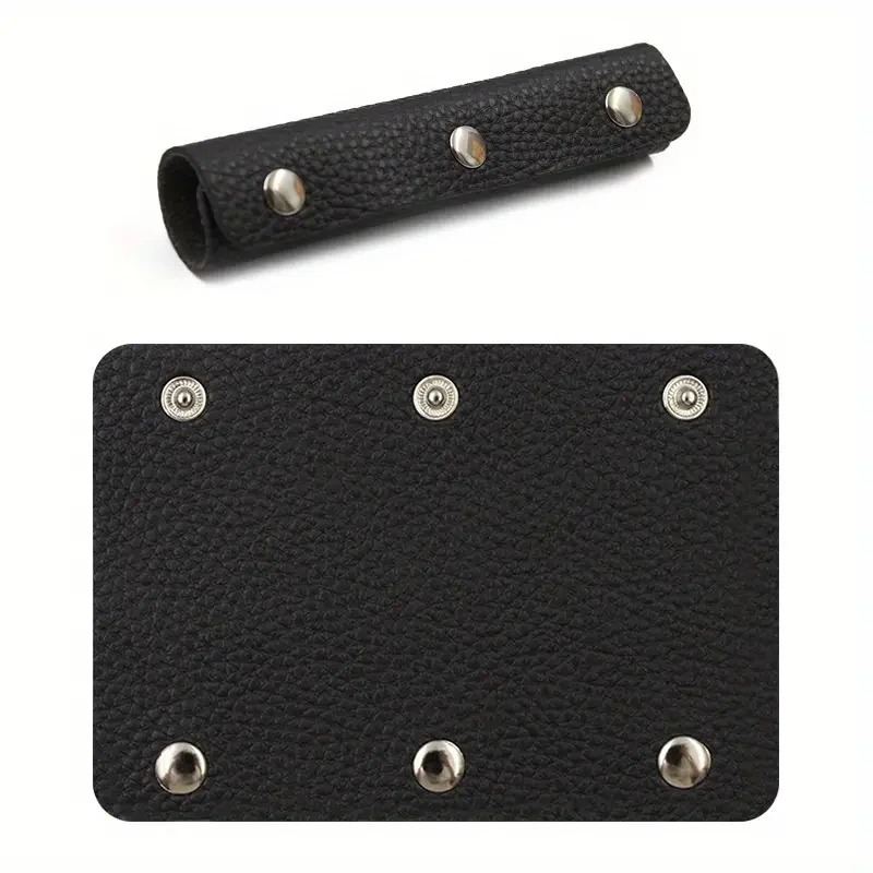 Leather Handle, Protective Cover, PU Handbag Handle, Wrap Saddle Buckle, Suitcase, Handbag Shoulder Strap, Chain Bag Accessories: black