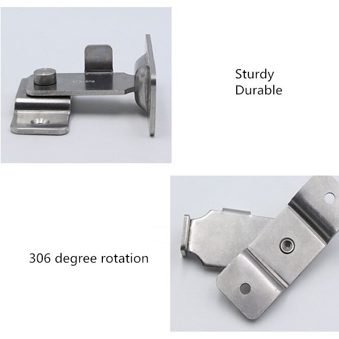 Modern Large Hasp Latches 304 Stainless Steel Sliding Door Chain Locks Security Tools Hardware For Barn Sliding Door Latch