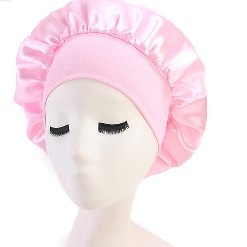 Bonnet en Satin pour femme 58cm | Soins des cheveux longs, Bonnet de nuit, chapeau en soie pour tête, chapeau de douche ajustable