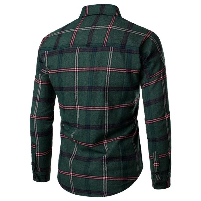 Plaid Shirt Mannen Shirts Chemise Homme Heren Shirts Lange Mouw Lente Herfst Mannen Blouse