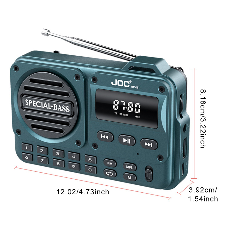 Portable Digital FM Radio Rechargeable Digital Radio Recorder with LED Display BT 5.4 Radio Speaker for Seniors Elderly