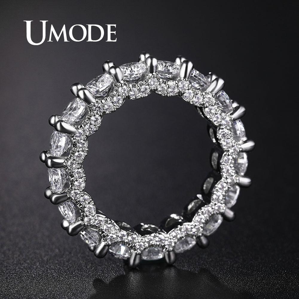 UMODE Wedding Eternity Rings for Women Eternity Bands Zirconia Luxury Rings Girls Engagement Jewelry Accessories UR0579A