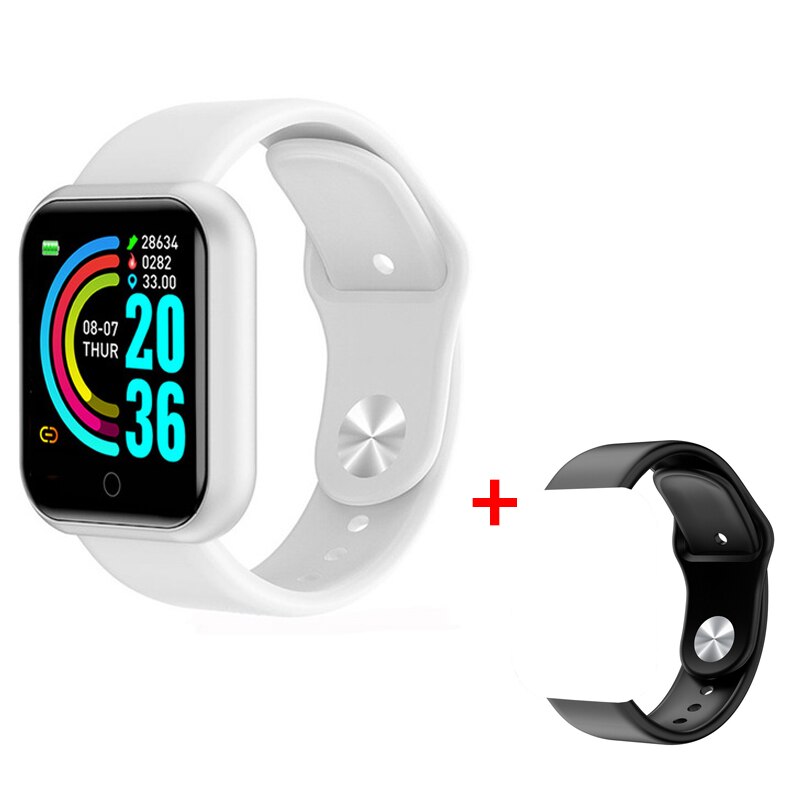 D20Profi Bluetooth Clever Uhr Y68 Fitness Tracker Armbinde Schrittzähler Wasserdicht Armbinde Herz Bewertung Blutdruck SmartBand: Weiß Schwarz