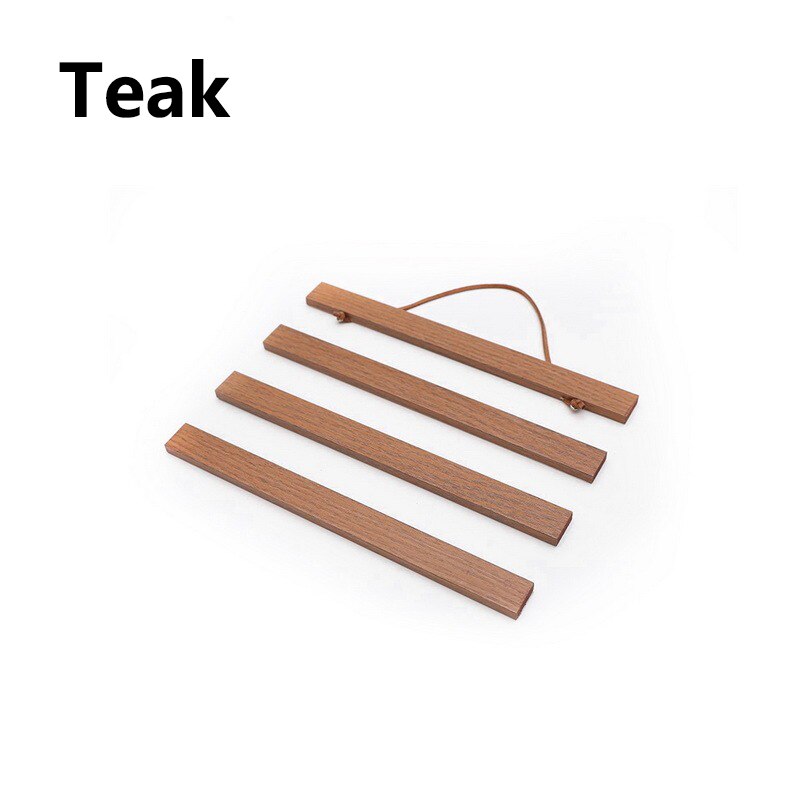 21-50cm Magnetic Wooden Photo Frame Scroll Print / Poster / Picture Hanger DIY Photo Poster Painting Wooden Hanging Home Decor: Teak / 30cm