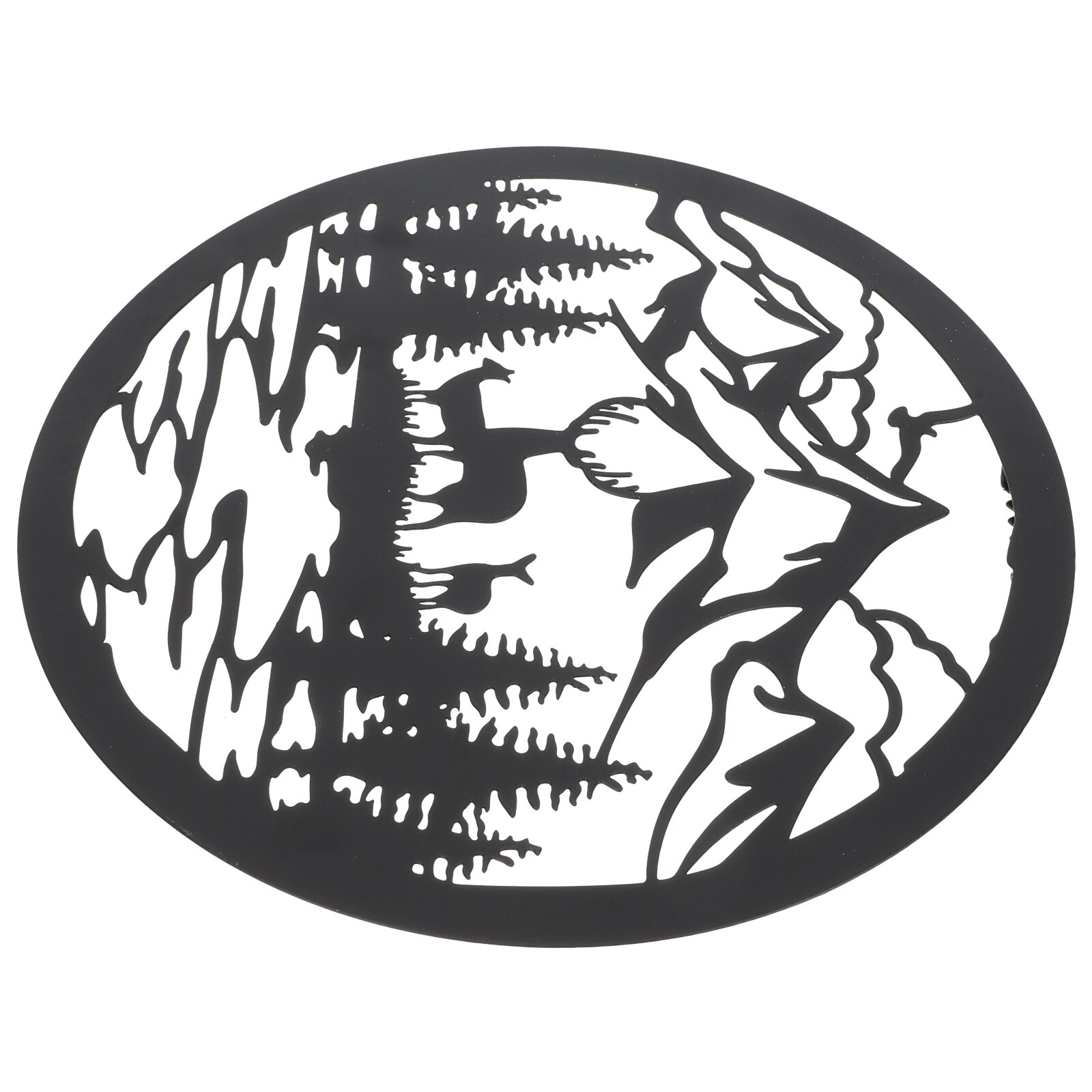 Iron Art Wall Decor Metal Art Sculpture Hanging Decor Circular Wall Ornament