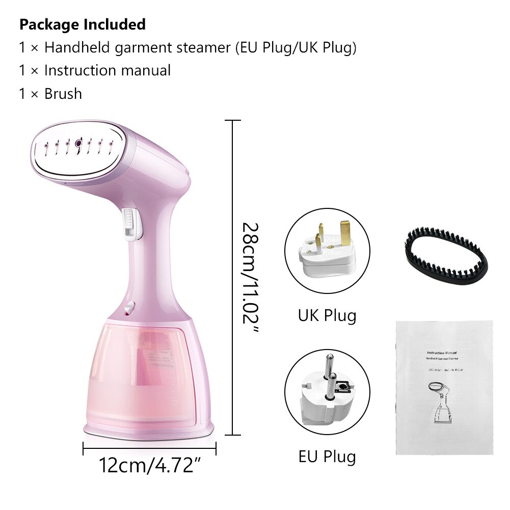 Portable Hand Held Electric Cleaner Handheld 1500W Powerful Garment Steamer Clothes Quick Fabric Brush Machine for Home Travel