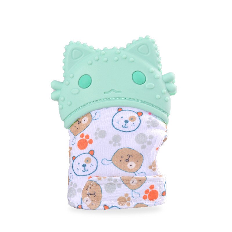 Baby Siliconen Wanten Tandjes Mitten Handschoen Geluid Anti-bite Bijtring Peuter Chewable Verpleging Wanten Bijtring Duim Speelgoed: Baby Teether 5