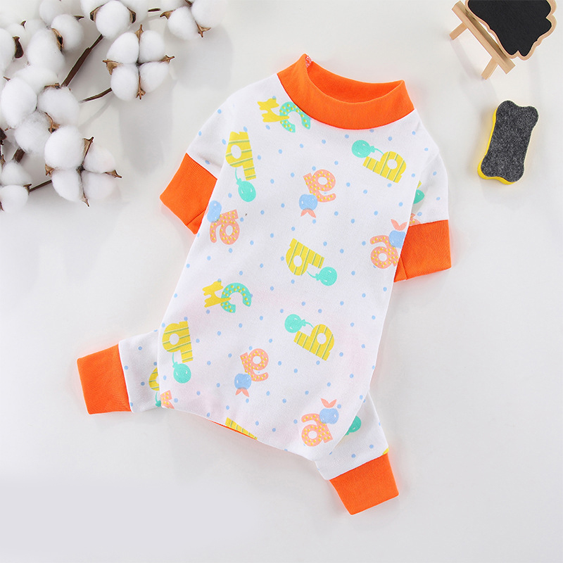 Pet Dog Clothes for Small Dogs Dog Jumpsuits Cute Print Puppy Pajamas Soft Cotton Pet Cat Jumpsuits Chihuahua Clothes: M / Pink