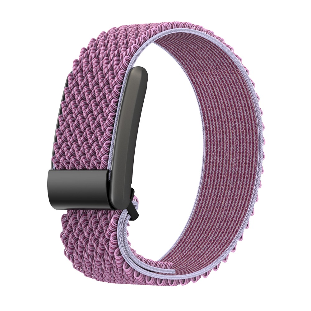 Nylon treningsarmbånd elastisk pustende treningssporingsarmbånd flerfarget justerbart sportsarmbånd for whoop 4.0 kvinner menn: Blårosa