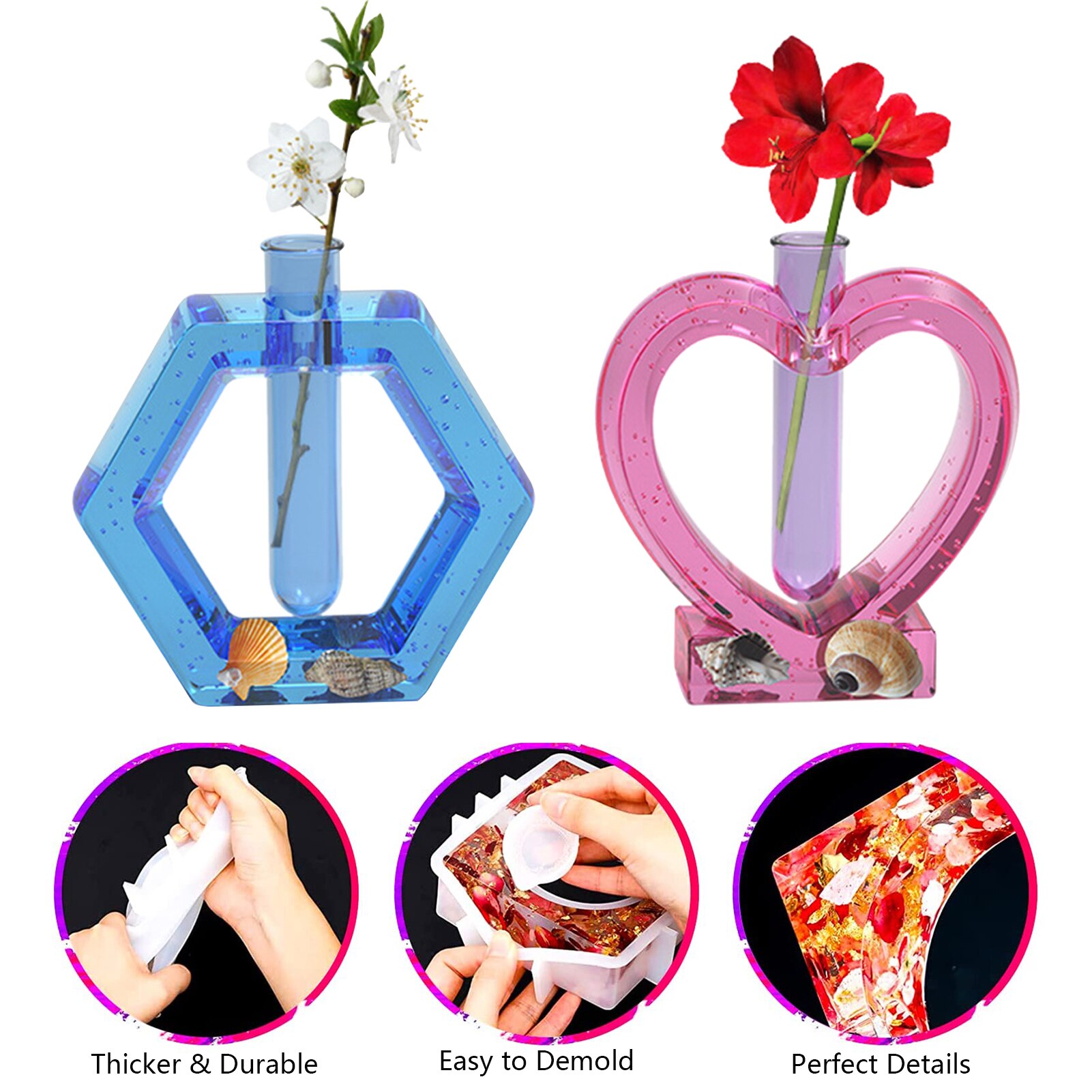 Vase Resin Mold Casting Epoxy Resin Mold Handmade DIY Crafts Vase Home Decoration Epoxy Vase Silicone Mold