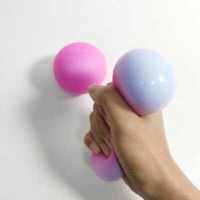 6Cm/6.5Cm Stress Ballen Kleur Veranderende Scheurbestendig Niet Giftig Bpa Gratis Soft Stretchy speelgoed Anti Stress Bal Voor Kinderen Volwassen: Rose Red 6.0cm