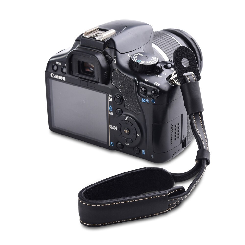 Pu Lederen Camera Wrist Hand Strap Double Layer Flexibele Voor Sony Alpha A6500 A6000 A5100 A5000 A7R A7 A7S A7II 3 A7M3 A7RM3: Black