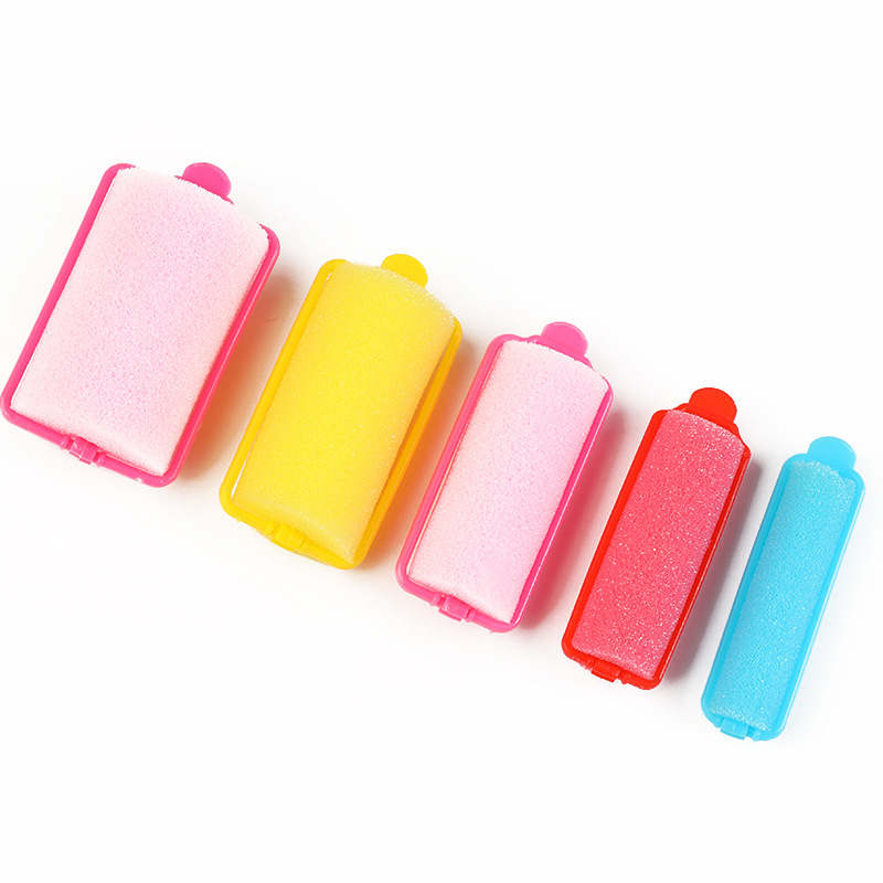 10/12/14/8/6 Stuks Spons Haar Krultang Foam Rollers Haar Styling Tools Diy Roze/Geel Curling Eenvoudig Gereedschap Haar Accessoires
