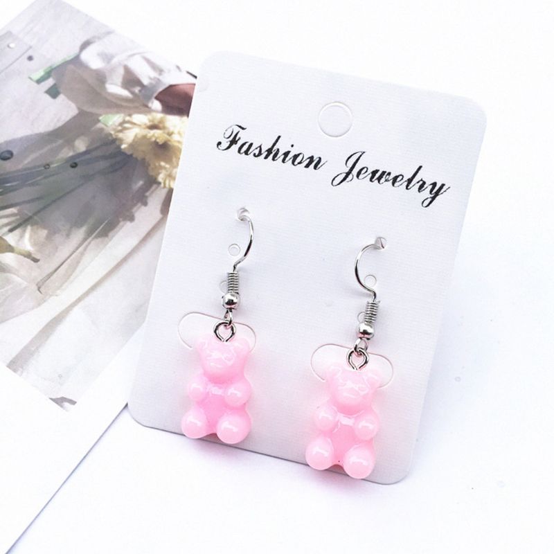1 Pair Cute Mini Gummy Bear Earrings Minimalism Cartoon Female Ear Hooks Danglers Jewelry