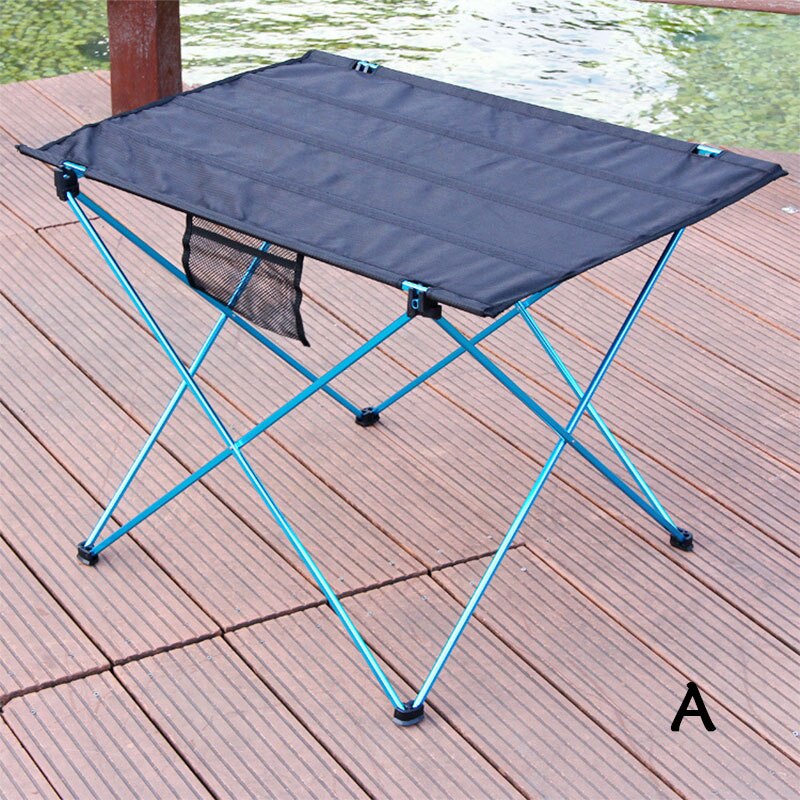 Foldbart bord udendørsmøbler bærbar camping picnic computerborde ultralette anti-skrid sammenklappelige skrivebord aluminiumslegering: Blå a