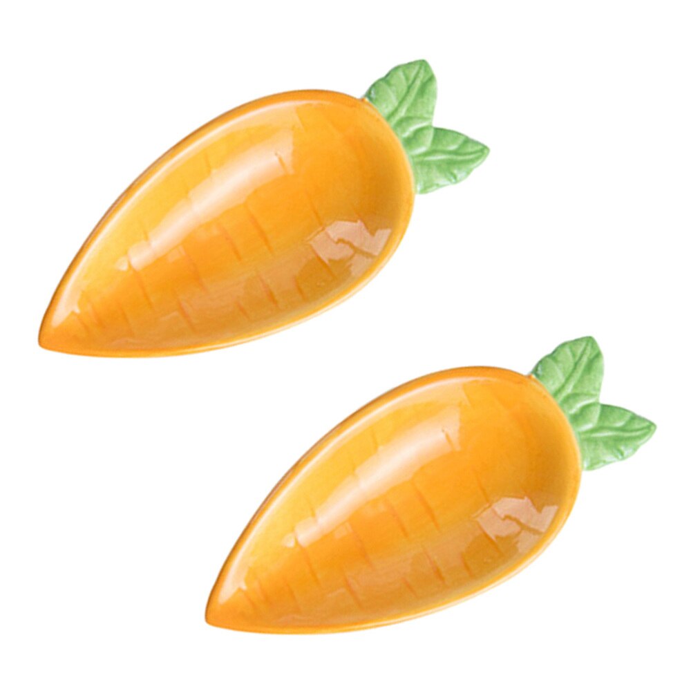 2 pcs Ceramic Dishes Lovely Sauce Platter Appetizer Plates Dinnerware Dipping Bowls for Restaurant