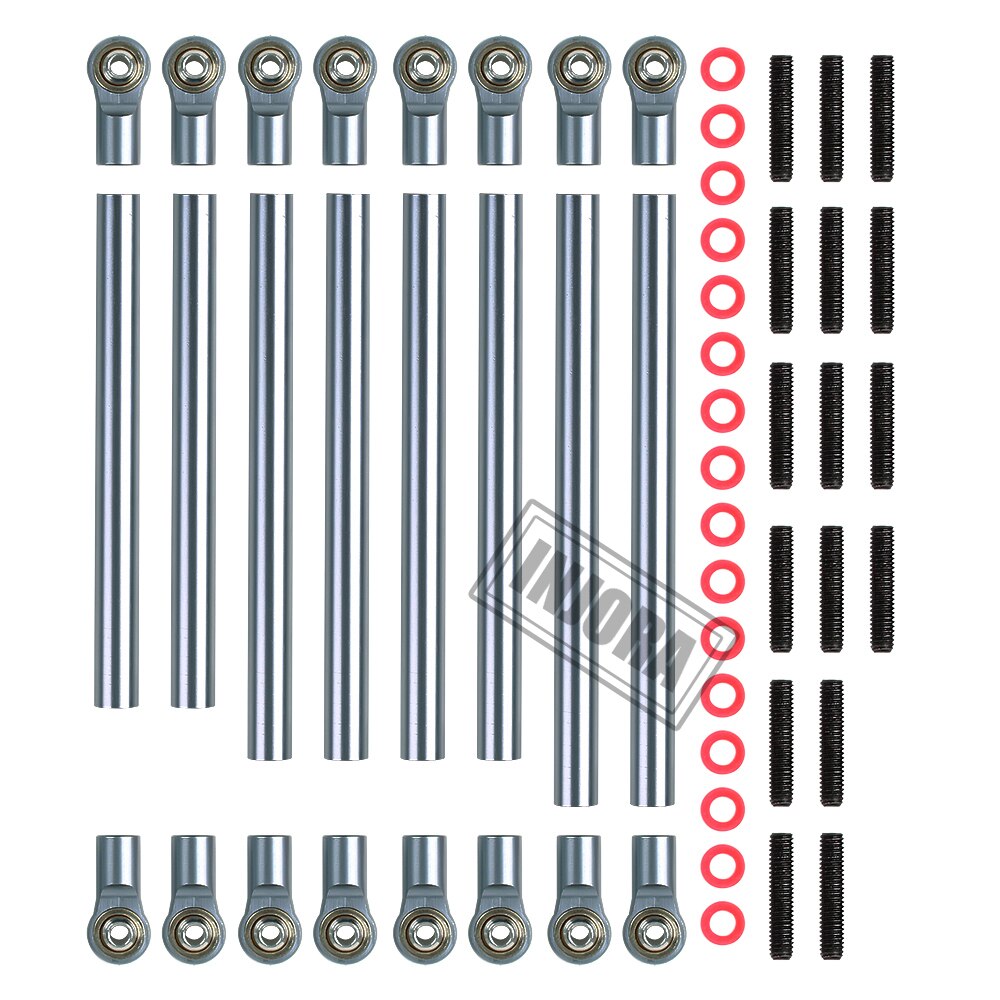 INJORA 8 teile/los Aluminium Legierung Verknüpfung Stange Unmontiert Bausatz 313MM Radstand für 1/10 RC Auto Raupe axial SCX10: 313mm Titan