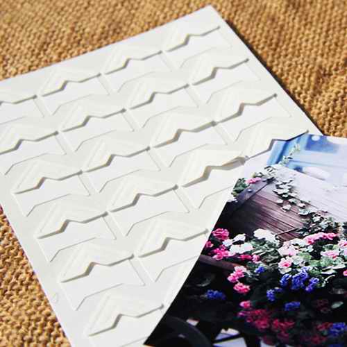 120 unids/lote (5 hojas) Papel kraft clásico esquina pegatinas para álbumes de recortes foto Marco de álbumes DIY decoración, oro/Blanco/Negro ..: White