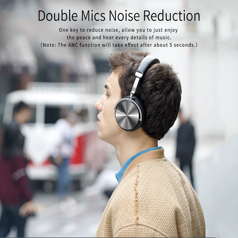 Originele Bluedio T4 Bluetooth Hoofdtelefoon Active Noise Cancelling Stereo Sound Draadloze Headset Met Microfoon Voor Telefoon & Muziek