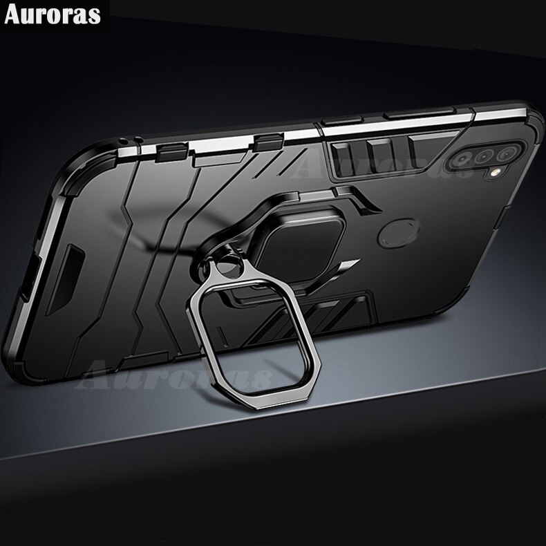 Auroras For Samsung Galaxy A11 Shockproof Armor Case Finger Ring Magnetism Holder Cover For Samsung M11 Phone Cases