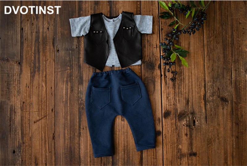Dvotinst-Accesorios de fotografía para recién nacidos, trajes de caballero para bebés, conjunto de ropa de vaquero, accesorios de fotografía, utilería para sesión de fotos en estudio