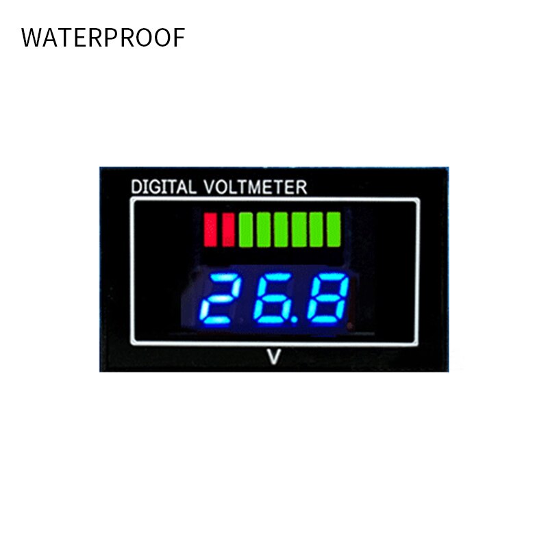 LCD Battery Capacity Monitor Gauge Meter 6V12V24V36V48V60V Battery Statu-s Indicator with 0.56in Display: Blue Waterproof