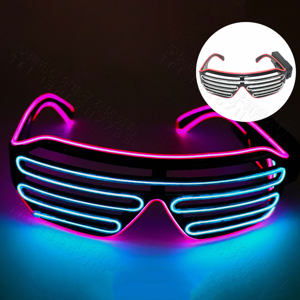 Lunettes rave néon à obturateur clignotant à LED, lueur dans l'obscurité, nuances, Noël, fête d'Halloween