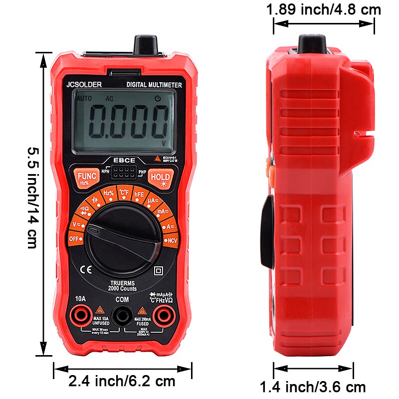 JCD di saldatura kit di ferro con multimetro Digitale 6000 conta Auto Ranging AC/DC tester di tensione Flash luce di saldatura del ferro strumento di saldatura